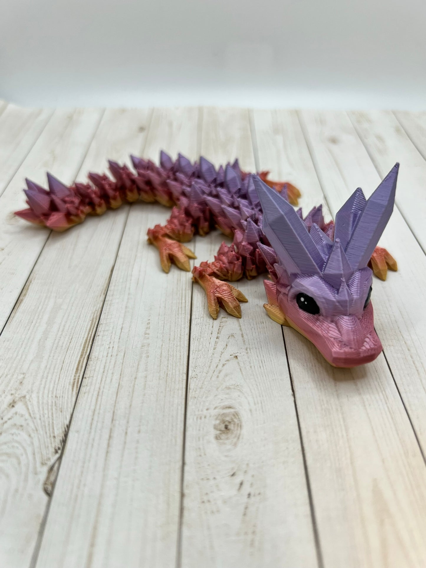 Baby Crystal Dragon, Articulated 3D printed Crystal Dragon